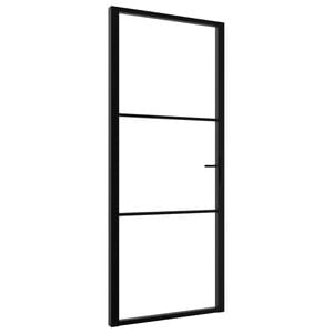 vidaXL Interior Door ESG Glass and Aluminium 93x201.5 cm Black