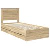 vidaXL Bed Frame with Drawer Sonoma Oak 90 x 190 cm Engineer Wood
