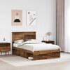 vidaXL Bed Frame with Headboard Old Wood 120 x 190 cm Solid Pine Wood