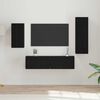 vidaXL TV Cabinet Set Wall-mounted 4 pcs Black Oak Engineered Wood