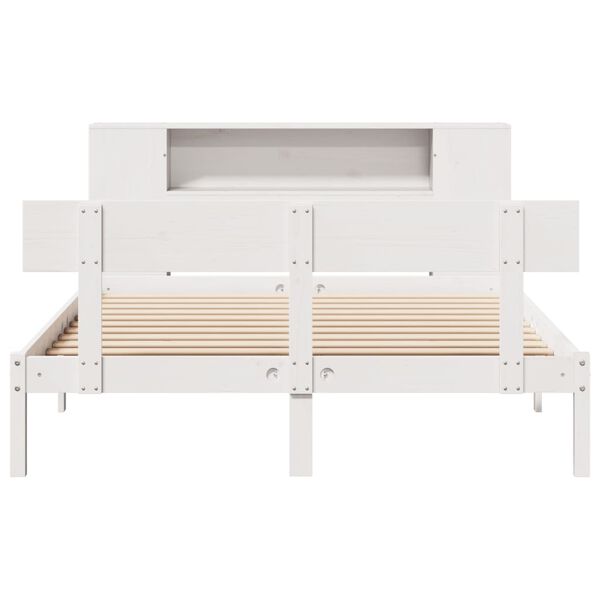 vidaXL Bookcase Bed without Mattress White 140x190 cm Solid Wood Pine