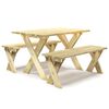 vidaXL 3 Piece Garden Dining Set Impregnated Pinewood