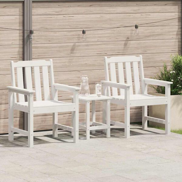 vidaXL Garden Dining Chair 2 pcs White 65.5 x 59 x 88cm HDPE