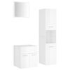 vidaXL Bathroom Furniture Set High Gloss White Engineered Wood