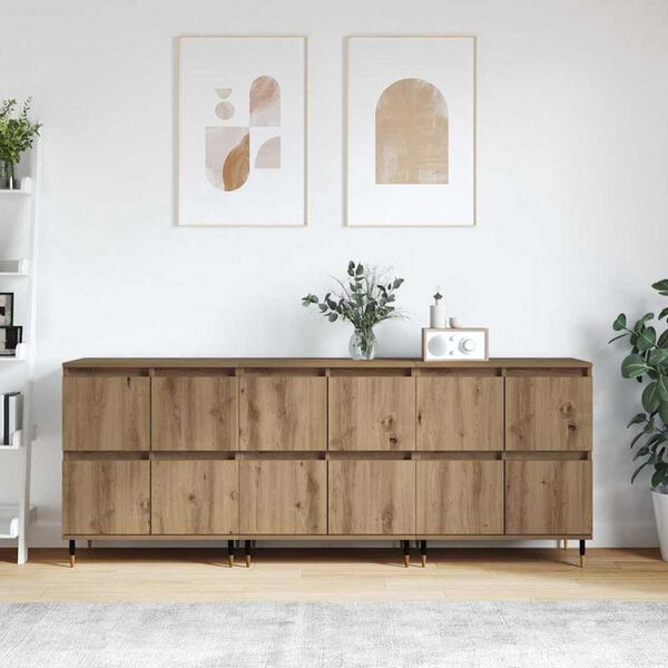vidaXL Storage Cabinet 3 pcs Artisan Oak 60 x 35 x 70 cm