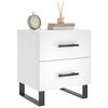 vidaXL Bedside Cabinet White 40x35x47.5 cm Engineered Wood