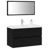 vidaXL Bathroom Furniture Set 3 pcs Black Oak Engineered Wood