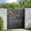 vidaXL Garden Gate Black 100x100 cm Steel Trace Design