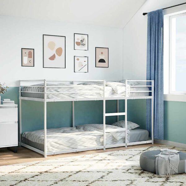 vidaXL Bunk Bed without Mattress White 80x200 cm Steel