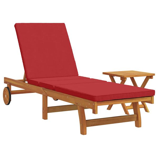 vidaXL Sun Lounger Reclining 1-person 2 pcs Brown Solid Acacia Wood