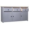 vidaXL Sideboard Grey 135x40x80 cm Solid Pinewood Panama Range