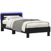 vidaXL Bed Frame with LED Strip Lights Black Oak Engineered Wood