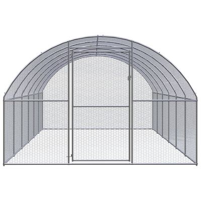 vidaXL Outdoor Chicken Coop 3x6x2 m Galvanised Steel