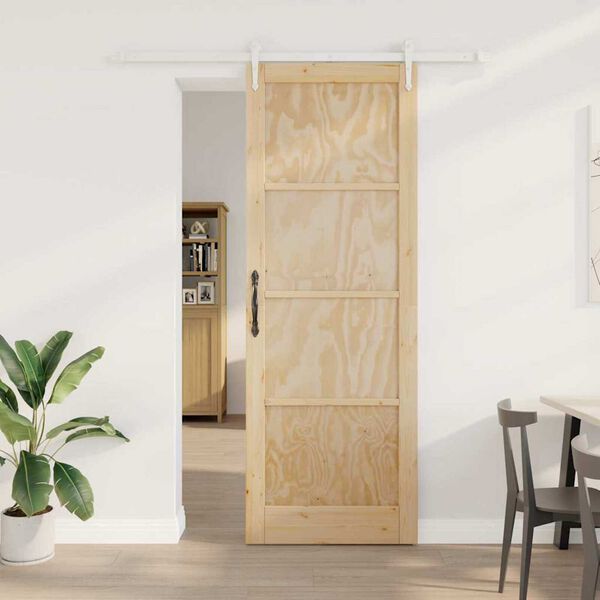 vidaXL Sliding Door ORKDAL Brown 83 x 232 cm Solid Pine Wood