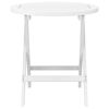 vidaXL Folding Garden Table White Ø 46 cm Solid Wood Acacia