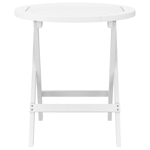 vidaXL Folding Garden Table White Ø 46 cm Solid Wood Acacia