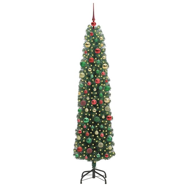 vidaXL Artificial Christmas Tree with 300 LEDs with Stand Green 210 cm