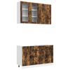 vidaXL Kitchen Unit PORTO 4 pcs Smoked Oak Engineered Wood