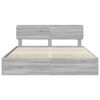 vidaXL Bed Frame with Drawer Grey Sonoma 200 x 200 cm Engineer Wood