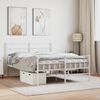 vidaXL Metal Bed Frame without Mattress with Footboard White 120x190cm