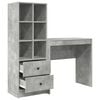 vidaXL Desk with Drawer 2 pcs Concrete Grey