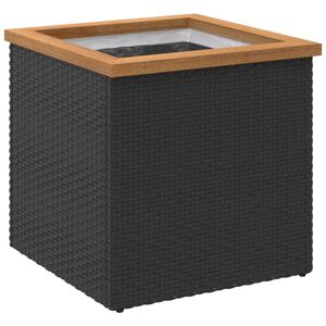 vidaXL Planter Black 40x40x40 cm Poly Rattan