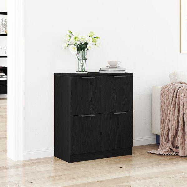 vidaXL Sideboard Black Oak 60 x 30 x 70 cm Engineered Wood