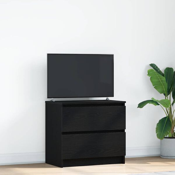vidaXL TV Cabinet Black 60x35x54 cm Engineered Wood