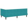 vidaXL Corner Bed Frame with Headboard Turquoise 90 cm x 200 cm Velvet