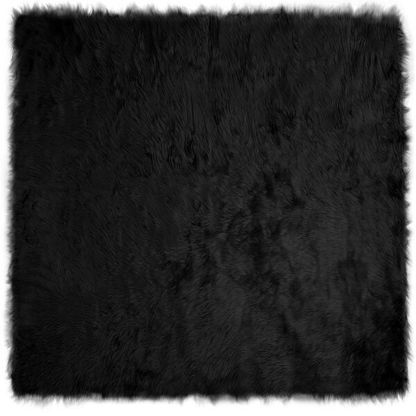 vidaXL Faux Sheepskin Rug Tafalla Black 240 x 240 cm Polyester