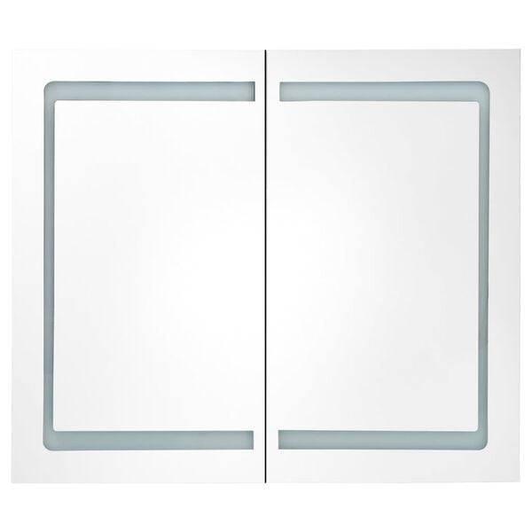 vidaXL LED Bathroom Mirror Cabinet Grey 80x12x68 cm
