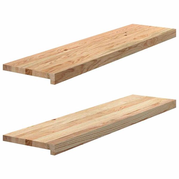 vidaXL Stair Treads 2 pcs Untreated 100x30x2 cm Solid Wood Oak