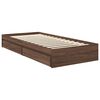 vidaXL Storage Bed with Drawer Brown Oak 90 x 190 cm Engineered Wood
