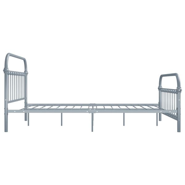 vidaXL Bed Frame without Mattress Grey Metal 120x200 cm