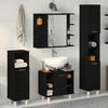 vidaXL Bathroom Furniture Set with Door 4 pcs Black 30 x 30 x 179.5 cm