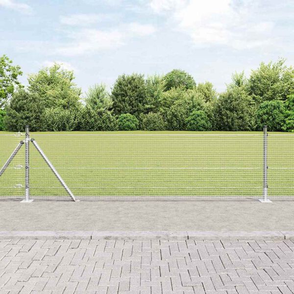 vidaXL Fence Post Silver 100 x 0.5 m (16 x 16 mm mesh) Steel