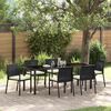 vidaXL Garden Dining Set 7 pcs Black Powder-Coated Steel