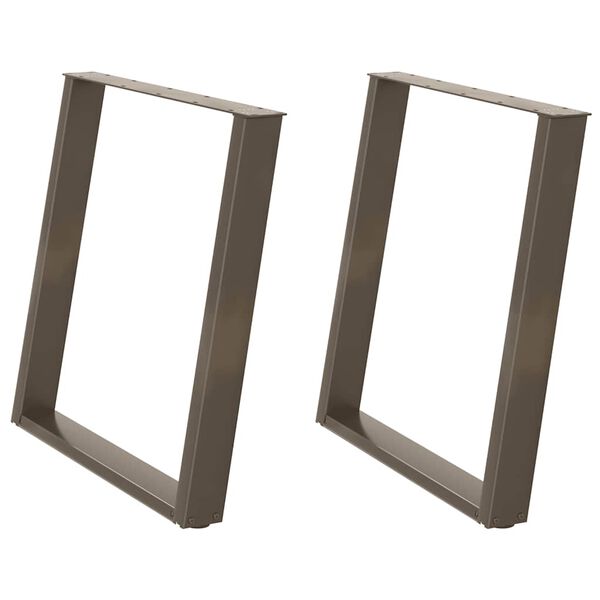 vidaXL Dining Table Legs U-Shaped 2 pcs Natural Steel 80x(72-73) cm Steel