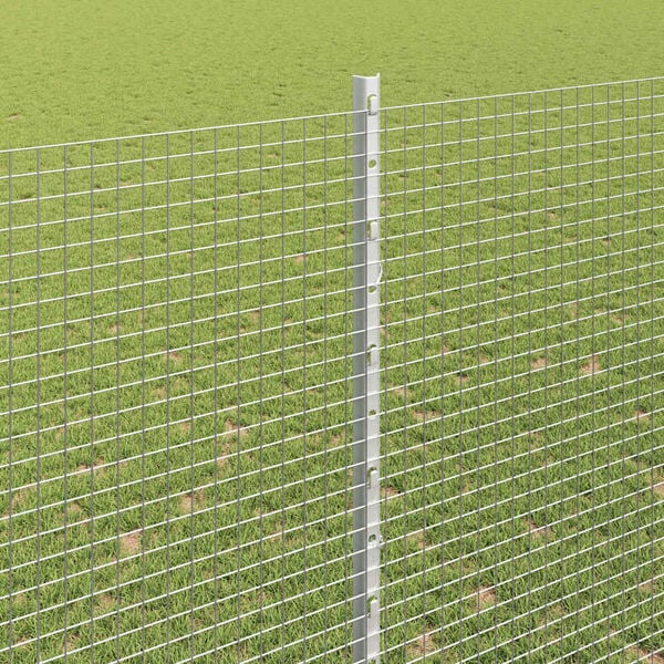 vidaXL Fence with Post Silver 1.5 x 10 m Steel