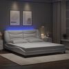 vidaXL Bed Frame with LED without Mattress "Hvar" White 180x200 cm