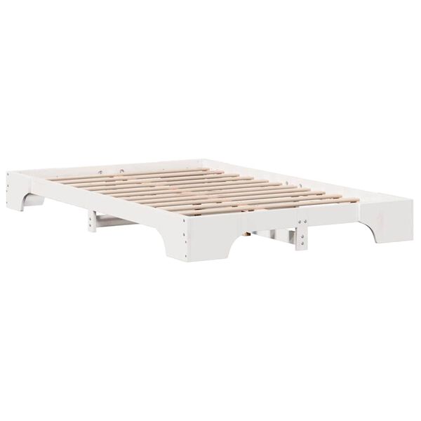 vidaXL Bed Frame White 120 x 200 cm Solid Pine Wood