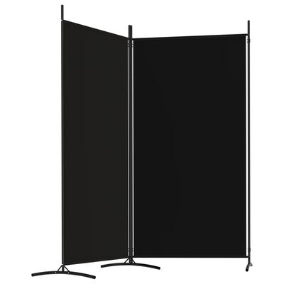vidaXL 2-Panel Room Divider Black 175x180 cm Fabric