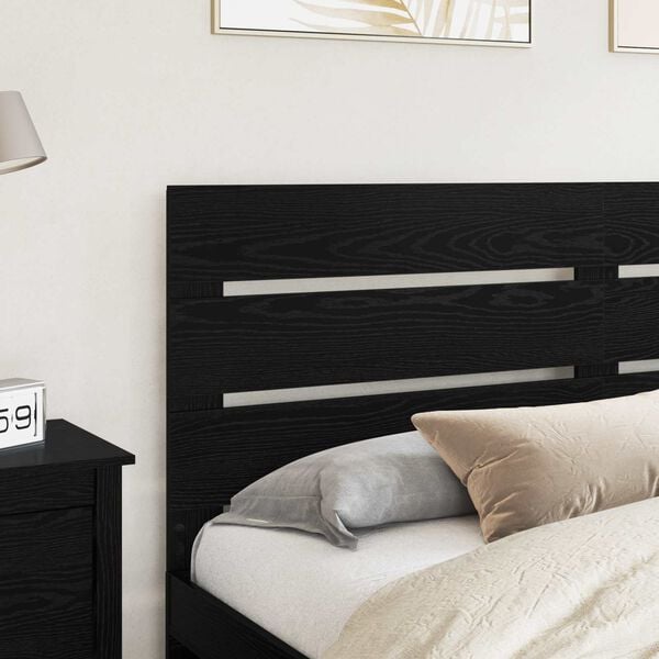 vidaXL Headboard Black Oak 200 cm Engineered Wood
