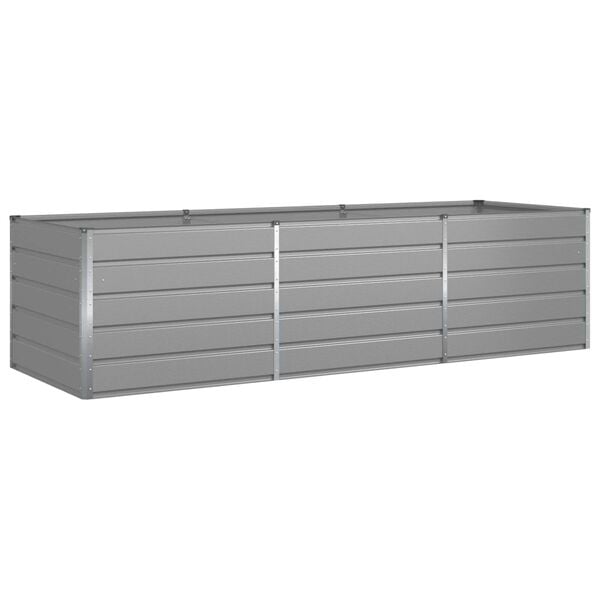 vidaXL Planter Light Grey 290 x 100 x 75 cm Galvanised Steel