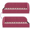 vidaXL Corner Bed Frame with Headboard Wine Red 90 cm x 190 cm Velvet