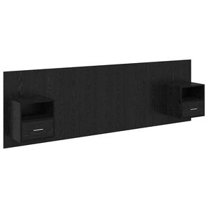 vidaXL Headboard with Cabinet 3 pcs Black Oak Engineered Wood