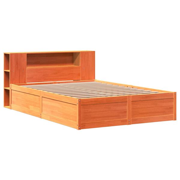 vidaXL Bed Frame without Mattress Wax Brown 140x200 cm Solid Wood Pine