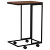 vidaXL Side Table with Wheels Black 40x30x63.5 cm Engineered Wood