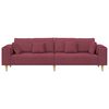 vidaXL Sofa with Cushion Wine Red 250 x 77 x 76 cm Fabric