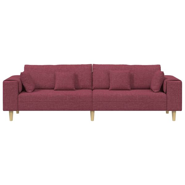 vidaXL Sofa with Cushion Wine Red 250 x 77 x 76 cm Fabric